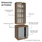 Kit Balcão + Cristaleira 70cm Rustic/cinza Lux Madesa 01