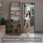 Kit Balcão + Cristaleira 70cm Rustic/crema Agata Madesa 01