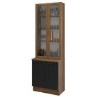 Kit Balcão + Cristaleira 70cm Rustic/preto Agata Madesa 01