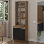 Kit Balcão + Cristaleira 70cm Rustic/preto Glamy Madesa 01