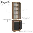 Kit Balcão + Cristaleira 70cm Rustic/preto Glamy Madesa 01