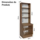 Kit Balcão + Cristaleira 70cm Rustic/preto Lux Madesa 01