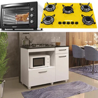 Kit Balcão Branco Com Forno 48 Litros 127v E Fogão 5 Bocas Am