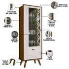 Kit Balcão Buffet Sala Cristaleira Nicho Adega E Espelho Atla