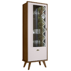 Kit Balcão Buffet Sala Cristaleira Nicho Adega E Espelho Atla