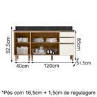 Kit Balcao Com Tampo 160cm 2 Peças Mdf Kali Premium Nicioli