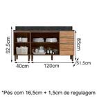 Kit Balcao Com Tampo 160cm 2 Peças Mdf Kali Premium Nicioli