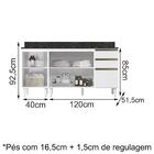 Kit Balcao Com Tampo 160cm 2 Peças Mdf Kali Premium Nicioli