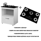 Kit Balcão Cooktop 1 Porta Br C/fogão Cooktop 5 Bocas