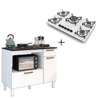Kit Balcão Cooktop 2 Porta 1 Gav. C/fogão Cooktop 5 Bocas Bra