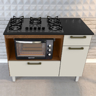 Kit Balcão Cooktop 2 Porta 1 Gav. C/fogão Cooktop 5 Bocas Pre