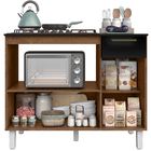 Kit Balcão Cooktop 2 Porta 1 Gav. C/fogão Cooktop 5 Bocas Pre