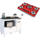 Kit Balcão Cooktop 2 Porta 1 Gav. C/fogão Cooktop 5 Bocas Ver