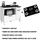 Kit Balcão Cooktop 2 Porta 1 Gav. C/fogão Cooktop 5 Bocas Ver