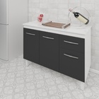 Kit Balcão Cozinha Gabinete Anitta 118 Cm Branco Frente Preta