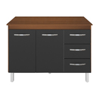 Kit Balcão Cozinha Gabinete Bianca 118 Cm Savana Frente Preta