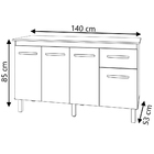 Kit Balcão Cozinha Gabinete Camile 138 Cm Savana Frente Savan