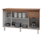 Kit Balcão Cozinha Gabinete Camile 138 Cm Savana Frente Savan