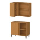 Kit Balcão De Canto E Armário Aéreo De Canto 80cm Raiar Ataca