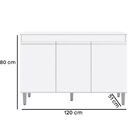 Kit Balcão De Cozinha E Aéreo Manu Branco 120 Cm Com Tampo