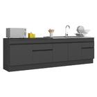 Kit Balcão De Cozinha Para Pia 150cm E Balcão 120cm Com Rodap