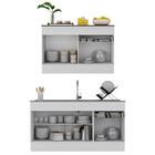 Kit Balcão De Cozinha Para Pia 150cm E Balcão 120cm Com Rodap