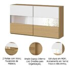 Kit Balcão De Pia E Armário 2 Portas Com Vidro 120cm Nevasca