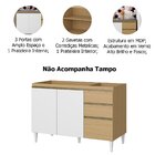 Kit Balcão De Pia E Armário 2 Portas Com Vidro 120cm Nevasca