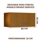 Kit Balcão E 2 Armários Aéreos Freijó Off Acetinado Freijó Ri