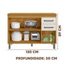 Kit Balcão E Armário Aéreo 120cm Freijó Off Acetinado Freijó