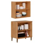 Kit Balcão E Armário Aéreo 80 Cm Com 2 Portas Opala Carvalho/