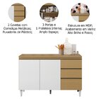 Kit Balcão E Armário Aéreo Com Vidro 1,20 Cm Nevasca Atacama/