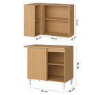 Kit Balcão E Armário Aéreo De Canto 80cm 2 Portas Nevasca Ata