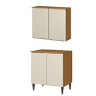 Kit Balcão E Armário Aéreo Para Cozinha 80 Cm 2 Portas Raiar