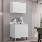 Kit Balcão Ellen E Aéreo Isis 80cm C/ Tampo Branco - Vallisa