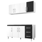 Kit Balcão Isabel Com Armário Aéreo 4 Portas 160cm Sem Tampo