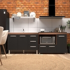 Kit Balcão Para Pia 118 Cm Bianca Savana Frente Preto Com Bal