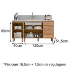 Kit Balcao Para Pia 160cm 2 Peças Mdf Kali Premium Nicioli
