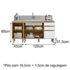 Kit Balcao Para Pia 160cm 2 Peças Mdf Kali Premium Nicioli