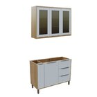 Kit Balcão Para Pia 1 Porta 4 Gavetas E Armário Para Cozinha