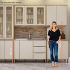 Kit Balcão Para Pia 1 Porta 4 Gavetas E Armário Para Cozinha