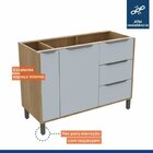 Kit Balcão Para Pia 1 Porta 4 Gavetas E Armário Para Cozinha