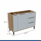 Kit Balcão Para Pia 1 Porta 4 Gavetas E Armário Para Cozinha