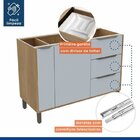 Kit Balcão Para Pia 1 Porta 4 Gavetas E Armário Para Cozinha