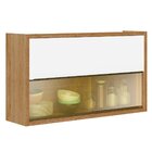 Kit Balcão Para Pia E Armário Aéreo Com Vidro 1,20 Cm Opala C