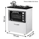 Kit Balcão Salvia Branco Com Cooktop Vermelho 4 Bocas Bivolt