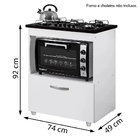 Kit Balcão Salvia Branco Com Cooktop Vermelho 5 Bocas Bivolt