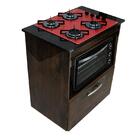 Kit Balcão Salvia Ipê Com Cooktop Vermelho 4 Bocas E Forno El