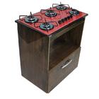Kit Balcão Salvia Ipê Com Cooktop Vermelho 5 Bocas Bivolt Cha