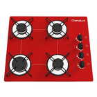 Kit Balcão Violeta Branco Com Cooktop Vermelho 4 Bocas E Forn